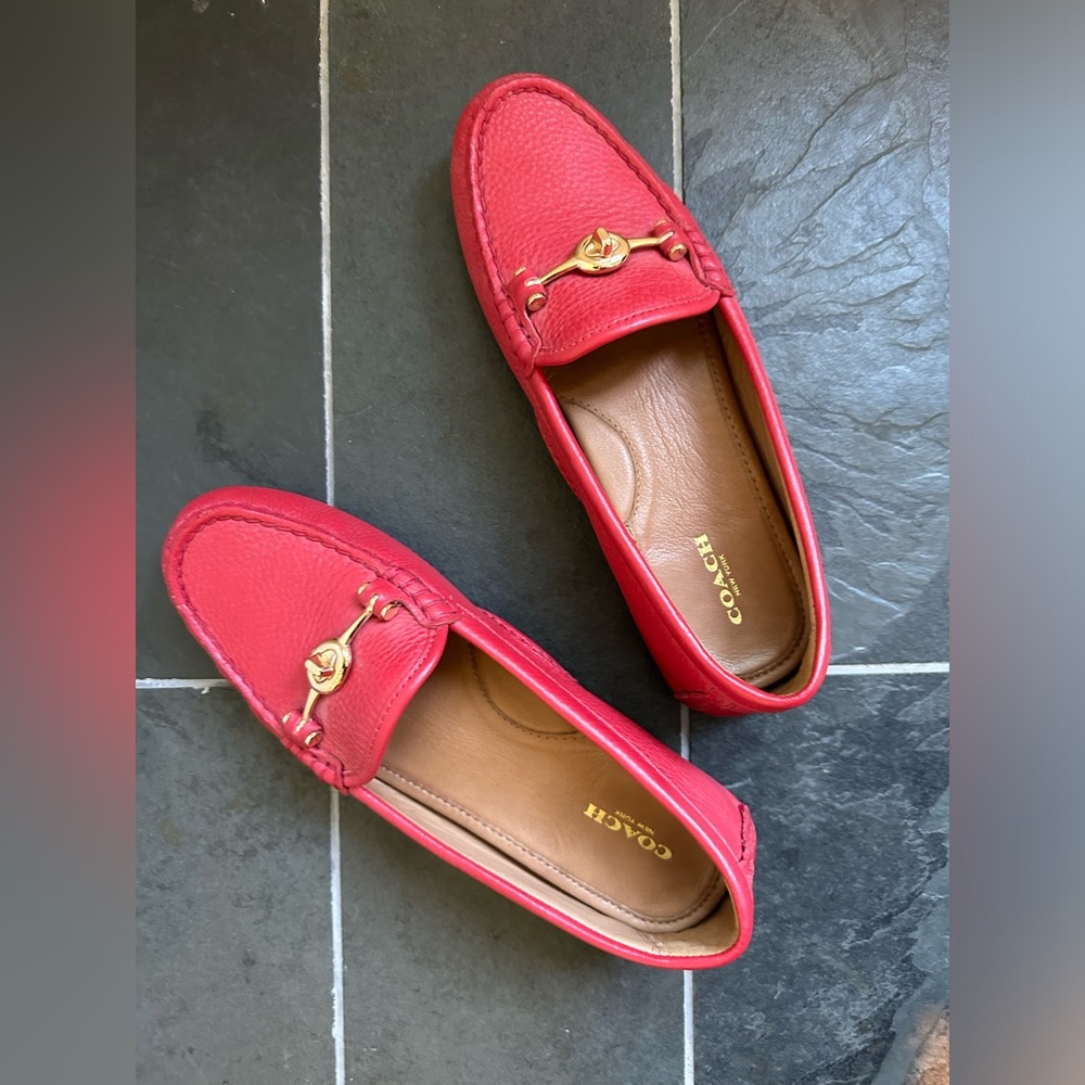 Coach Pink Leather Loafers/Drivers EUC